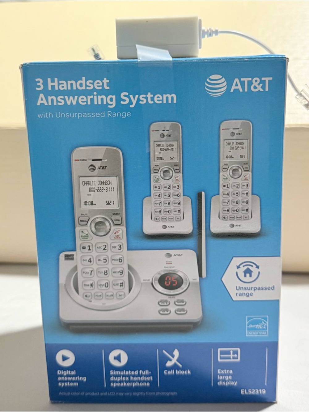AT&T 3 Handset Digital Answering System Cordless Telephones EL52319